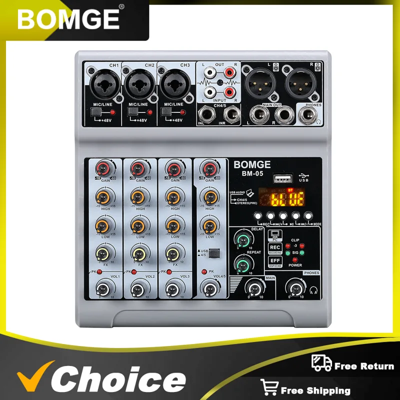 Audio Music Mixer - Mixer BM-05 Dj Mixing Console Met