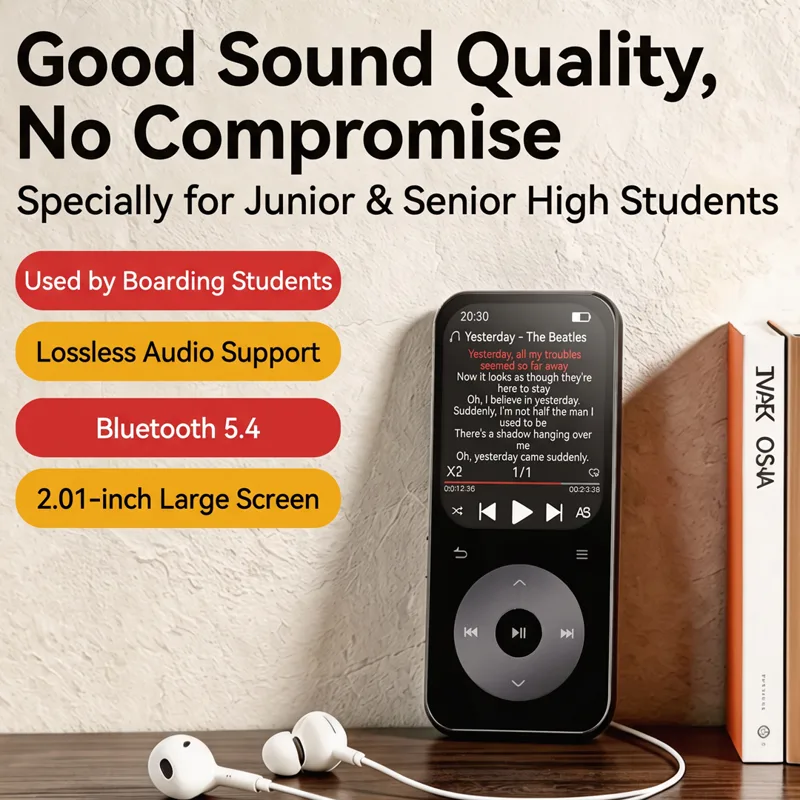 Audio Music Lyrics - Novo MP3 Player Estilo Vintage 2026