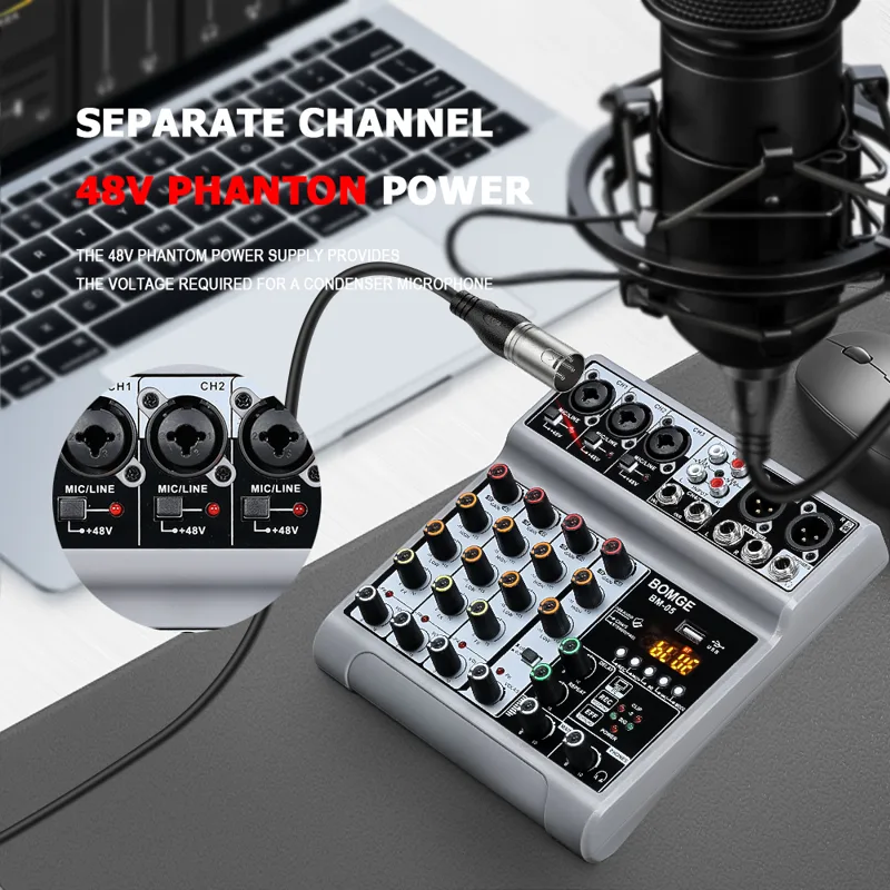 Mixer BM-05 Dj Mixing Console  - Audio Music Mixer avaliação e preço