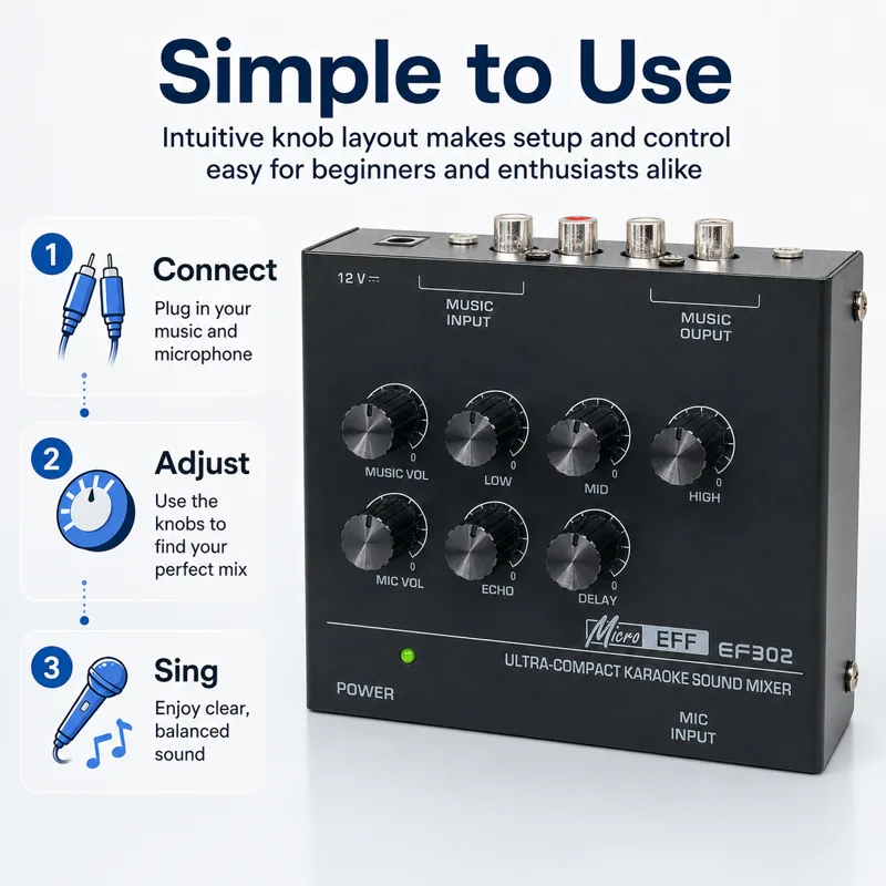 Mini Mixer de Áudio para Karao - Audio Music Mixer avaliação e preço