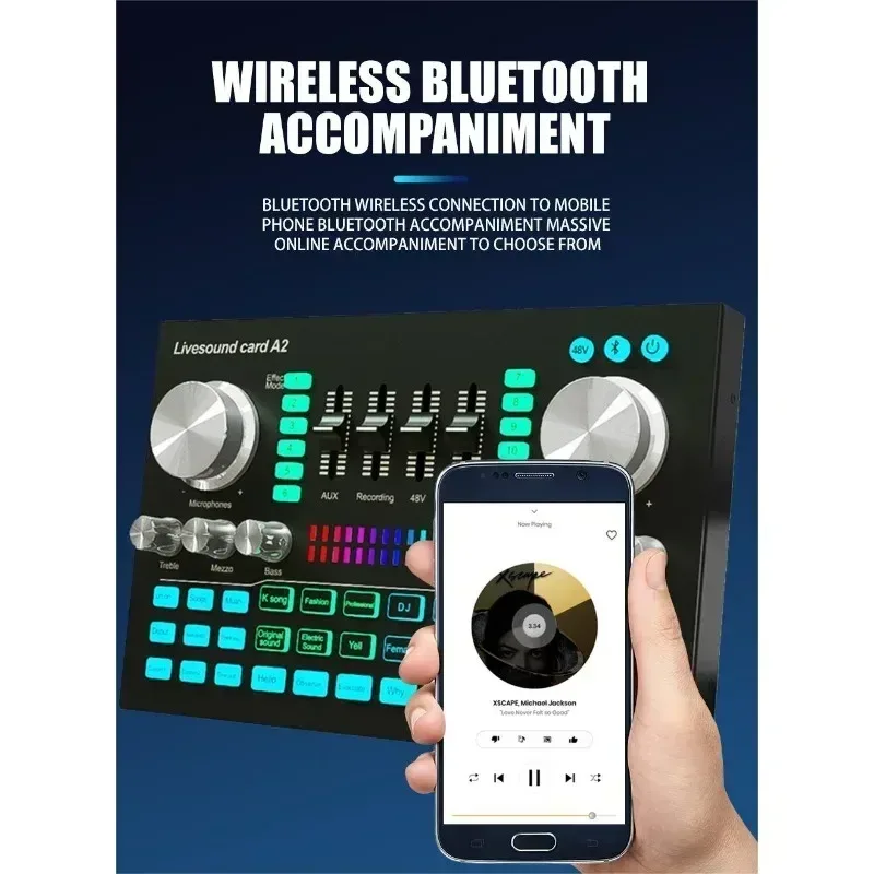 A2 placa de som ao vivo placa  - Audio Music Mixer avaliação e preço