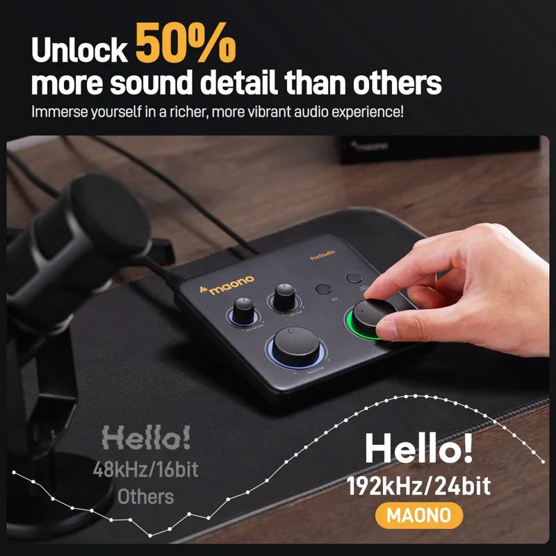 Interface de Áudio USB MAONO P - Audio Music Software avaliação e preço