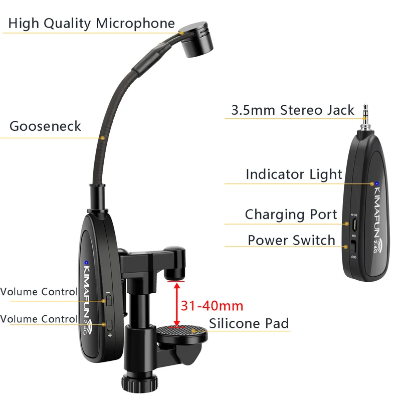 KIMAFUN 2.4G Instrumento Music - Audio Music Youtube avaliação e preço